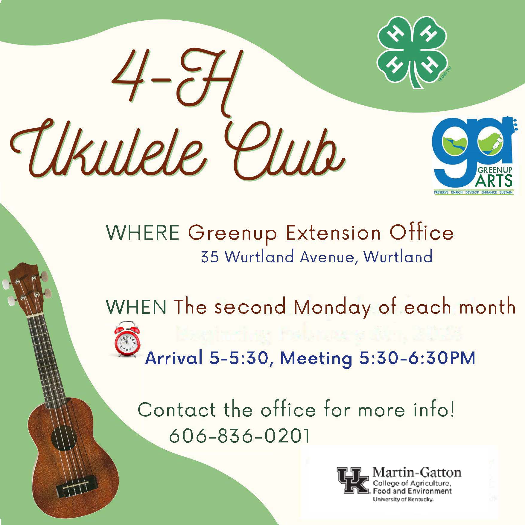 4-H Ukulele Club Flyer